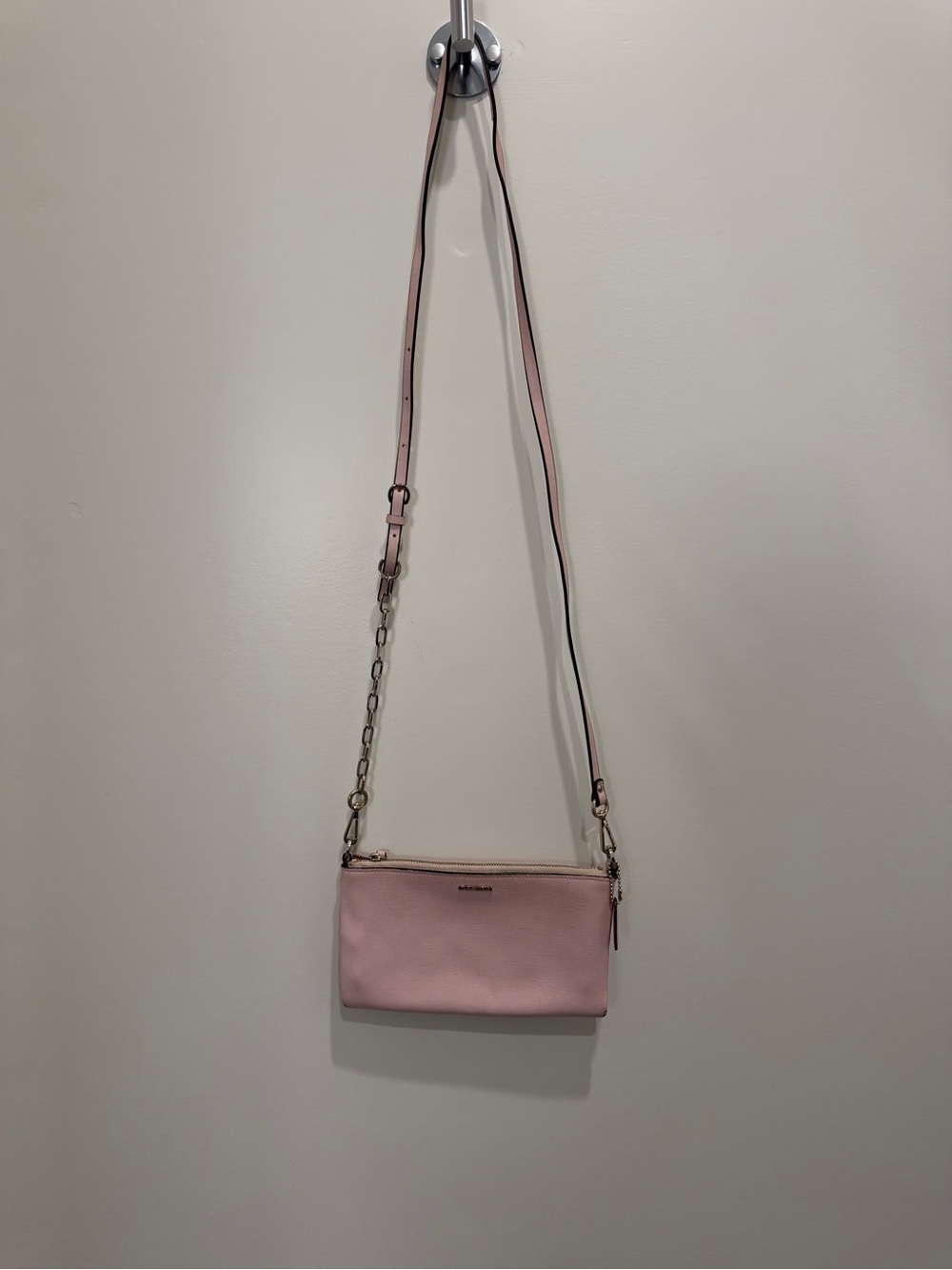 Coach Pink Leather Crossbody with Chain Strap